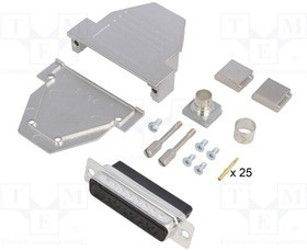 DCRP25-DBCP-CF65, Разъем D-Sub; PIN: 25; вилка; "папа"; обжим; на провод; черный DCRP25-DBCP-CF65, Разъем D-Sub; PIN: 25; вилка; "папа"; обжим; на провод; черный