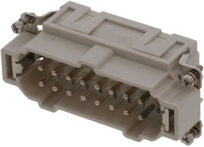936010259, Heavy Duty Power Connector Module, 16A, Male, Copper Alloy Series, 16 Contacts