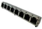 RJHSE508008, Conn RJ-45 F 64 POS 1.02mm Solder RA Thru-Hole 64 Terminal 8 Port Tube