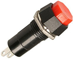 PBS14A, кнопка с фиксацией ON-(OFF) 250B 1A красная