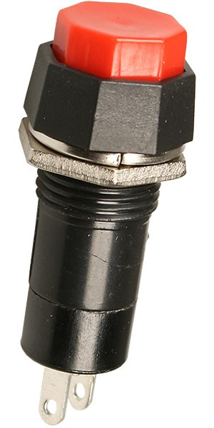PBS14A, кнопка с фиксацией ON-(OFF) 250B 1A красная