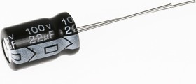 ECAP (К50-35), 22 мкФ, 100 В, 105°C, Конденсатор электролитический алюминиевый
