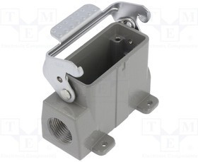 D10B-SF-1L-PG16, Корпус: для разъемов HDC, размер D10B, с защелкой, угловой, PG16 D10B-SF-1L-PG16, Корпус: для разъемов HDC, размер D10B, с защелкой, угловой, PG16