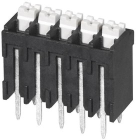 TBLH10V-350-05BK, Fixed Terminal Blocks Terminal block, screwless, High Temp, 3.5, Vertical, 5, Black w Gray Button