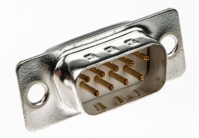 9 Way Panel Mount D-sub Connector Plug, 2.77mm Pitch
