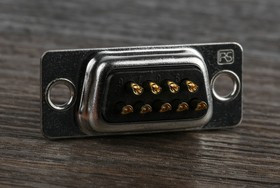 9 Way Panel Mount D-sub Connector Plug, 2.77mm Pitch