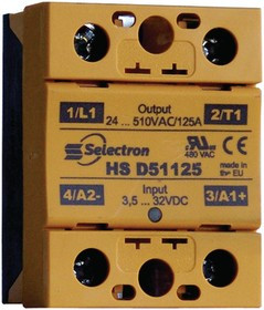HS D2825, Solid State Relay, HS, 1NO, 25A, 280V, Screw Terminal