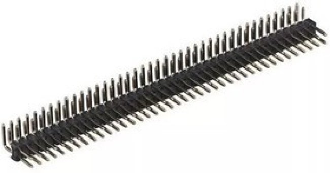 DS1022-2x40RF18-B, штыри на плату двухрядные 2х40 шаг 2,54мм прямой угол тип 2 (A=3/B=6/С=9,32) / PLD-80R2 (DS1022-2x40RF18-B)