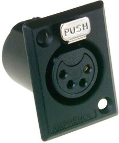 AC4FPZB, Аудио разъем XLR, 4 контакт(-ов), Гнездо, Монтаж в Панель, Контакты с Покрытием из Олова AC4FPZB, Аудио разъем XLR, 4 контакт(-ов), Гнездо, Монтаж в Панель, Контакты с Покрытием из Олова