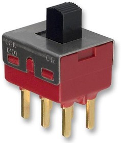 1203M1S3CQE2, Движковый переключатель, DPDT, Вкл.-Выкл.-Вкл., Панель, Серия 1000, 6 А, 120 В 1203M1S3CQE2, Движковый переключатель, DPDT, Вкл.-Выкл.-Вкл., Панель, Серия 1000, 6 А, 120 В