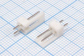 Штекер питания W, однорядный, 2 контакта, шаг 2.54, на плату, W-02; №2468 штек пит W\1x 2\P2,54\плат\\W-02