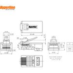 Коннектор Hyperline (PLUG-8P8C-U-C6-100) UTP кат.6 RJ45 прозрачный (упак.:100шт)