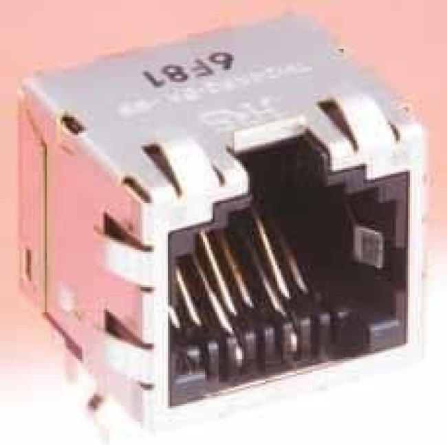 TM24RSG-5A-88, Modular Connectors / Ethernet Connectors Modular Jack F 8 POS Solder RA Thru-Hole