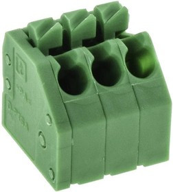 PCB terminal, 3 pole, pitch 3.5 mm, AWG 24-16, 8 A, spring-clamp connection, green, 1985205 PCB terminal, 3 pole, pitch 3.5 mm, AWG 24-16, 8 A, spring-clamp connection, green, 1985205