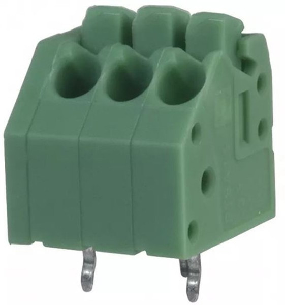 PCB terminal, 3 pole, pitch 3.5 mm, AWG 24-16, 8 A, spring-clamp connection, green, 1985205 PCB terminal, 3 pole, pitch 3.5 mm, AWG 24-16, 8 A, spring-clamp connection, green, 1985205