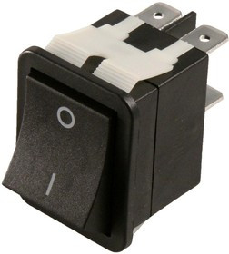 WB242D1121, ROCKER SWITCH, DPST, 20A, 125VAC, BLACK