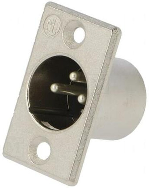 NC3MP, Аудио разъем XLR, 3 контакт(-ов), Штекер, Монтаж в Панель, Контакты с Покрытием из Серебра