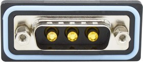 CDFV3W3113L211, Комбинированный разъем D Sub, IP67, NANOOK Series, DA-3W3, Штекер, 3 контакт(-ов), 3 Силовых, Пайка