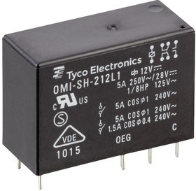 2-1461183-8, Универсальное реле, серия OMI, силовое, без защелки, SPST-NO, 12В DC, 10А