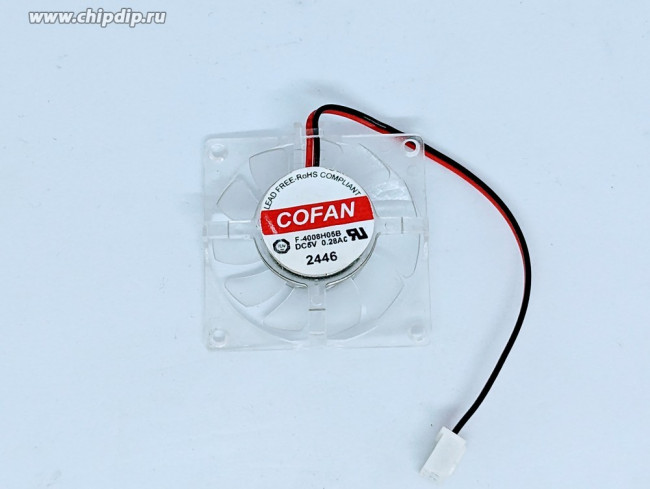Вентилятор COFAN F-4008H05B/F4008H05B 5V DC 0.28A 40x08 2pin прозрачный пластик/черный пластик