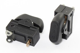 Переключатель клавишный, контакты 3C, 6А, OFF-ON-ON, подсветка черная, RK2-33