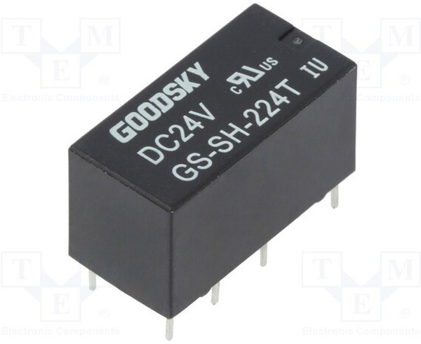 GS-SH-224T, Реле: электромагнитное, DPDT, Uобмотки: 24ВDC, 1A/120ВAC, 2A/24ВDC