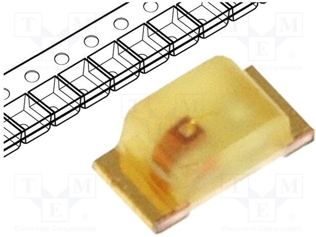 KPH-1608YD, LED; SMD; 0603; yellow; 3?8mcd; 1.6x0.8x0.65mm; 120°; 2.1?2.5V; 20mA