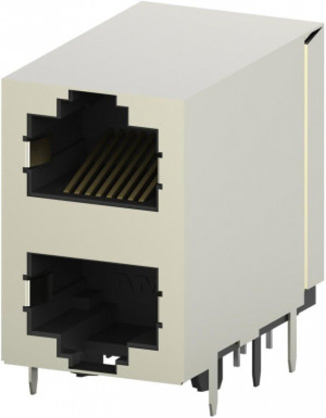 5569380-1, Conn RJ-45 F 16 POS 2.54mm Solder RA Thru-Hole 16 Terminal 2 Port Cat 5 Tray 5569380-1, Conn RJ-45 F 16 POS 2.54mm Solder RA Thru-Hole 16 Terminal 2 Port Cat 5 Tray