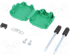 DPPK09-G-K, Корпус для разъемов D-Sub, прямой, UNC4-40, зеленый