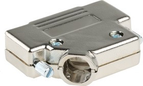 D45PK25-K, MHD45PK Series ABS Angled D Sub Backshell, 25 Way, Strain Relief