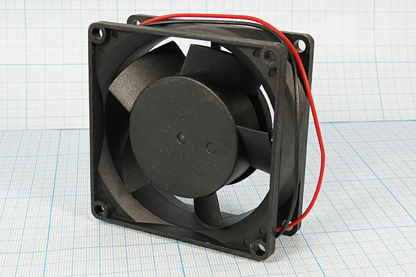 Вентилятор 80x80x32, напряжение 12В, ток 0,14А, выводы 2L, подшипник скольжения, RQD8032MS