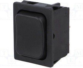 1839.1402, ROCKER; DP3T; Pos: 3; (ON)-OFF-(ON); 6A/250VAC; black; IP40; none