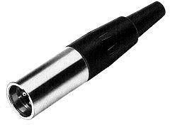 TA3MSHF, XLR Connectors 3P MALE PIN SHLD W FLEX STRAIN