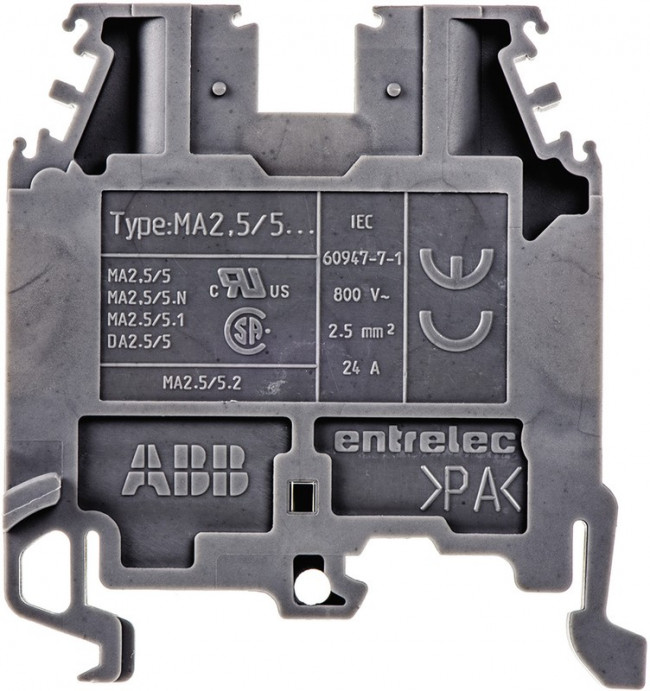 1SNA115486R0300, TERMINAL BLOCK, DIN RAIL, 2POS, 22-12AWG