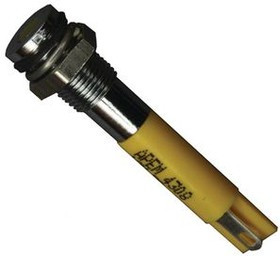 Q6F1CXXY12E, LED Indicator, Solder Lug / Faston 2 x 0.5 mm, Fixed, Yellow, DC, 12V