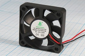 Вентилятор 50x50x10, напряжение 24В, ток 0,08А, выводы 2L, подшипник скольжения, FSY50S24M