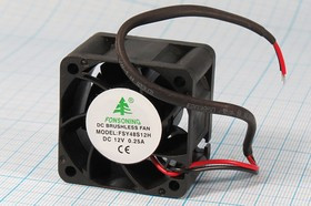 Вентилятор 45x45x28, напряжение 12В, ток 0,25А, выводы 2L, подшипник скольжения, FSY48S12H