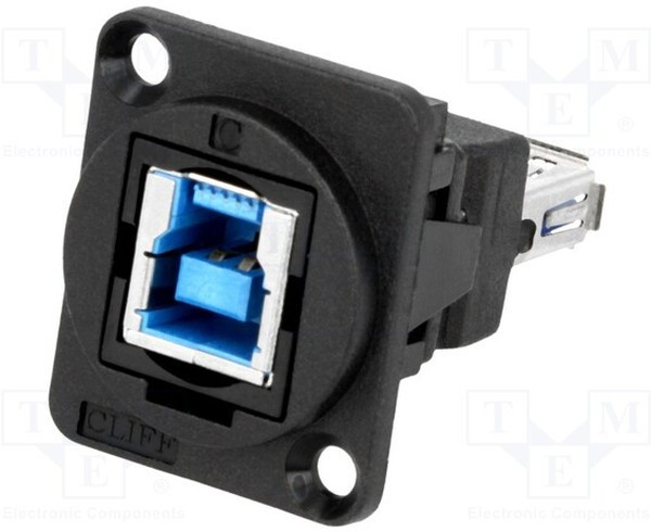 CP30206N, Соединитель, гнездо USB A, гнездо USB B, FT, USB 3.0, пластик