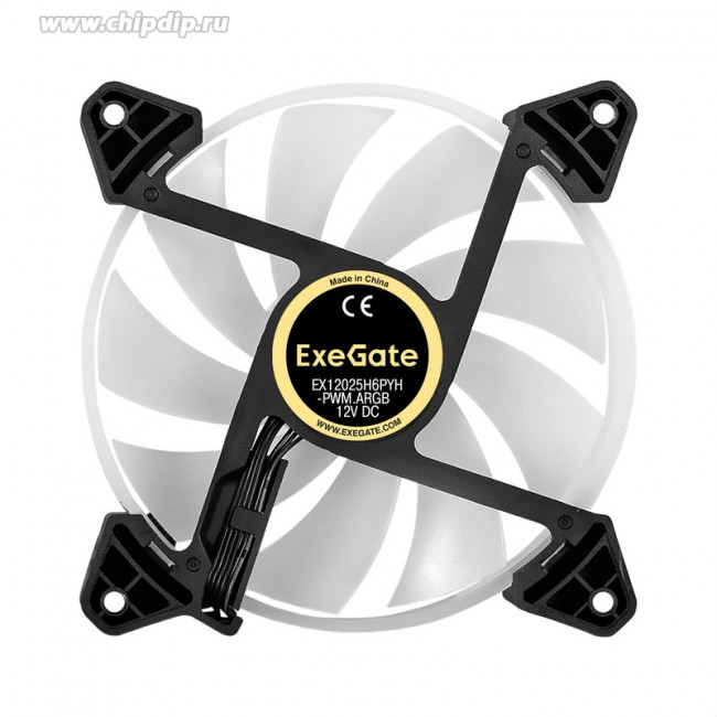 EX295972RUS, Вентилятор 12В DC с подсветкой ExeGate EX12025H6PYH-PWM.ARGB (120x120x25 мм, Hydraulic bearing (гидродинамический), 6pin, 1200R EX295972RUS, Вентилятор 12В DC с подсветкой ExeGate EX12025H6PYH-PWM.ARGB (120x120x25 мм, Hydraulic bearing (гидродинамический), 6pin, 1200R