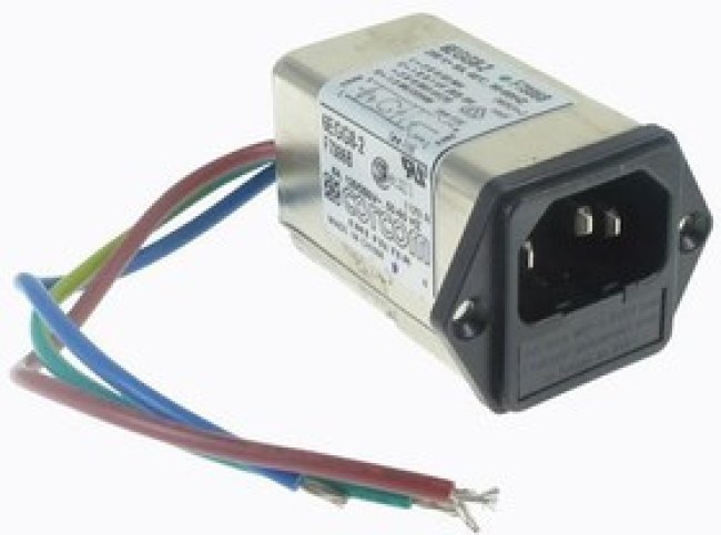 6EGG8-2, AC Power Entry Modules 6A IEC - WIRE LEAD FLANGE MOUNT