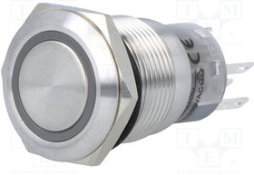 V19-11R-24Y-S, Переключатель: антивандальный, Пол: 2, SPDT, 0,5A/220ВAC, 1A/24ВDC