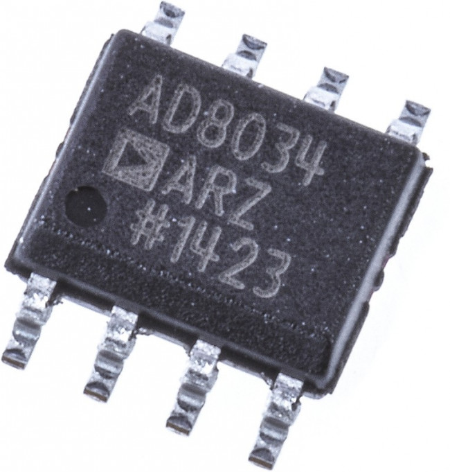 AD8034ARZ, 2х канальный, высокоскоростной, экономичн. ОУ с полевыми транзисторами на входе, 5:24В, 3.3мА [SO-8]