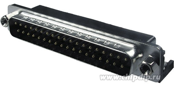 DRB-37MA, вилка D-SUB 37 pin на плату угловая 7.2мм (107-37PCKKB)