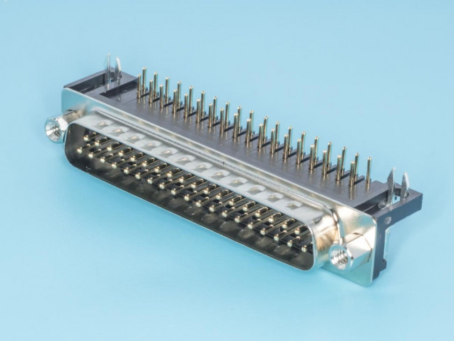 DRB-37MA, вилка D-SUB 37 pin на плату угловая 7.2мм (107-37PCKKB)