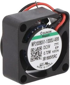 MF20080V1-1000U-A99, Вентилятор осевой, 5В DC, 20x20x8мм, подшипник Vapo, 2,7куб.м/ч, 23дБА, Vapo, 28AWG