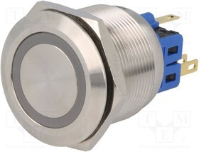 V25-21E-12R-S, Переключатель: антивандальный, Пол: 2, SPDT, 3A/220ВAC, 5A/24ВDC