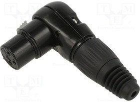 FC619313, XLR Connector, Socket, Right Angle, Cable Mount, Poles - 3