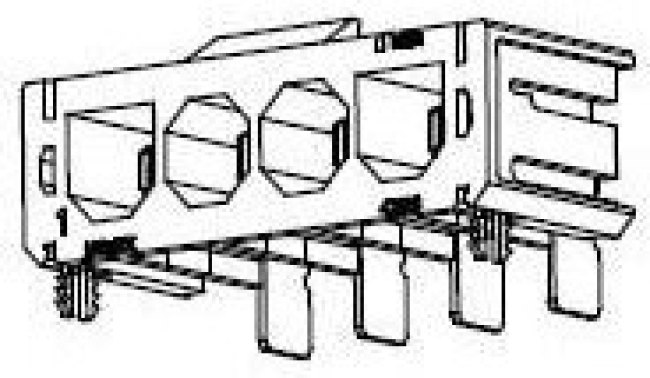 172043-0402, Power to the Board Super-Sabre R/A Hdr Assy 4ckt FgrPrf