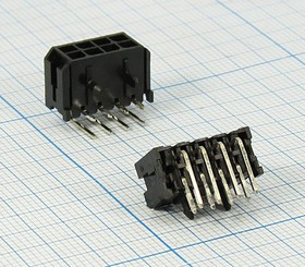 Разъем питания MF3 розетка , контакты 2x 4, шаг P3.0, монтаж на плату, угловой, MF3-2x04RA, 8P