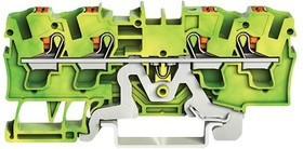 2204-1407, Клеммная колодка на DIN рейку, Ground, 4 вывод(-ов), 20 AWG, 10 AWG, 4 мм², Зажим, 32 А